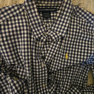 Ralph Lauren Navy & White Gingham Button-Down Shirt